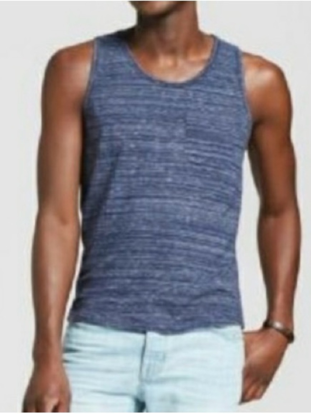 Goodfellow & Co. Standard Fit Tank Top Heather Blue Size Small